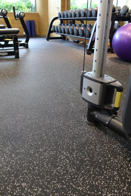 Gray Speckle Rubber Flooring - Black background with Gray Speckle - Gym Flooring