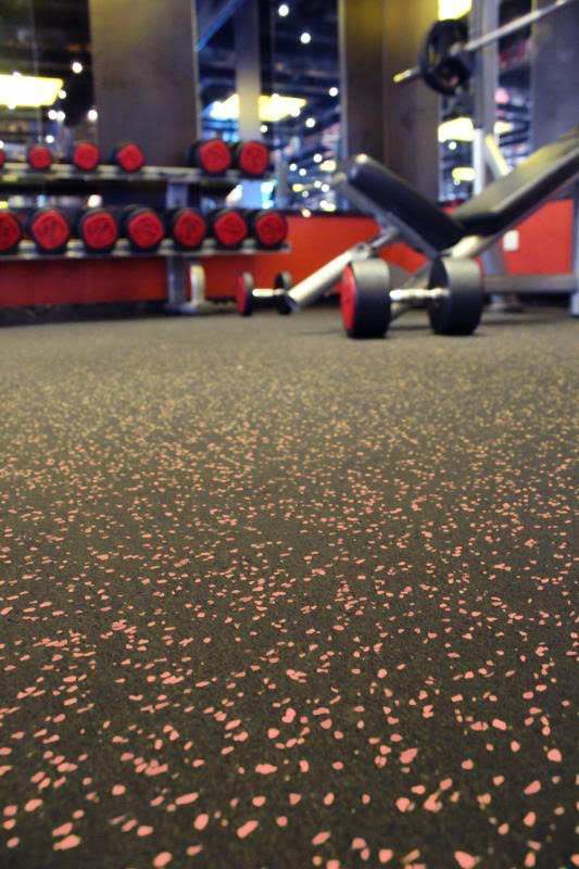 Red Speckle Rubber Flooring - Black background with Red Speckle - Gym Flooring