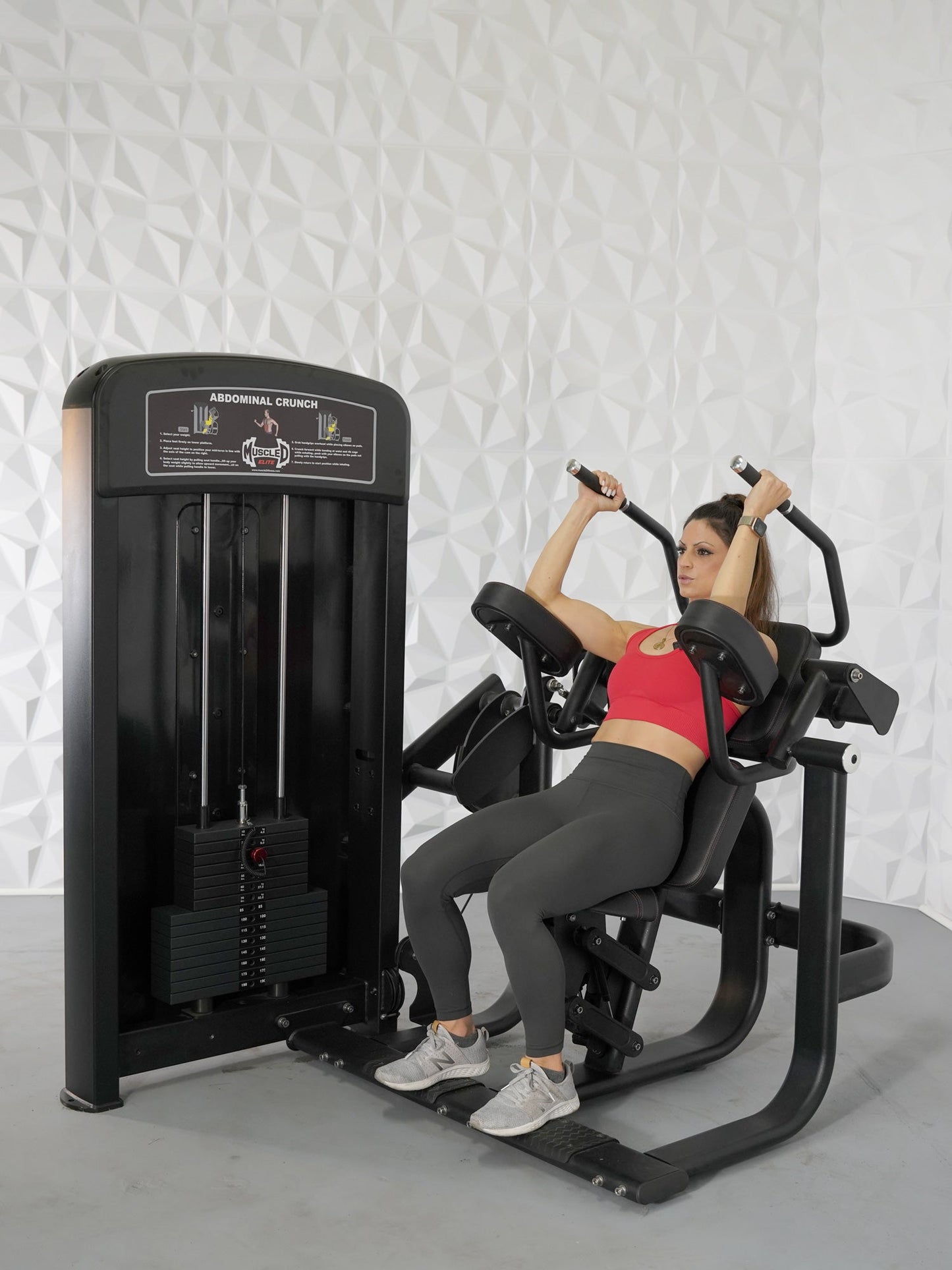 Elite Selectorized AB Crunch Machine - Commercial Adjustable Seated Pin Selectorized Abdominal Crunch