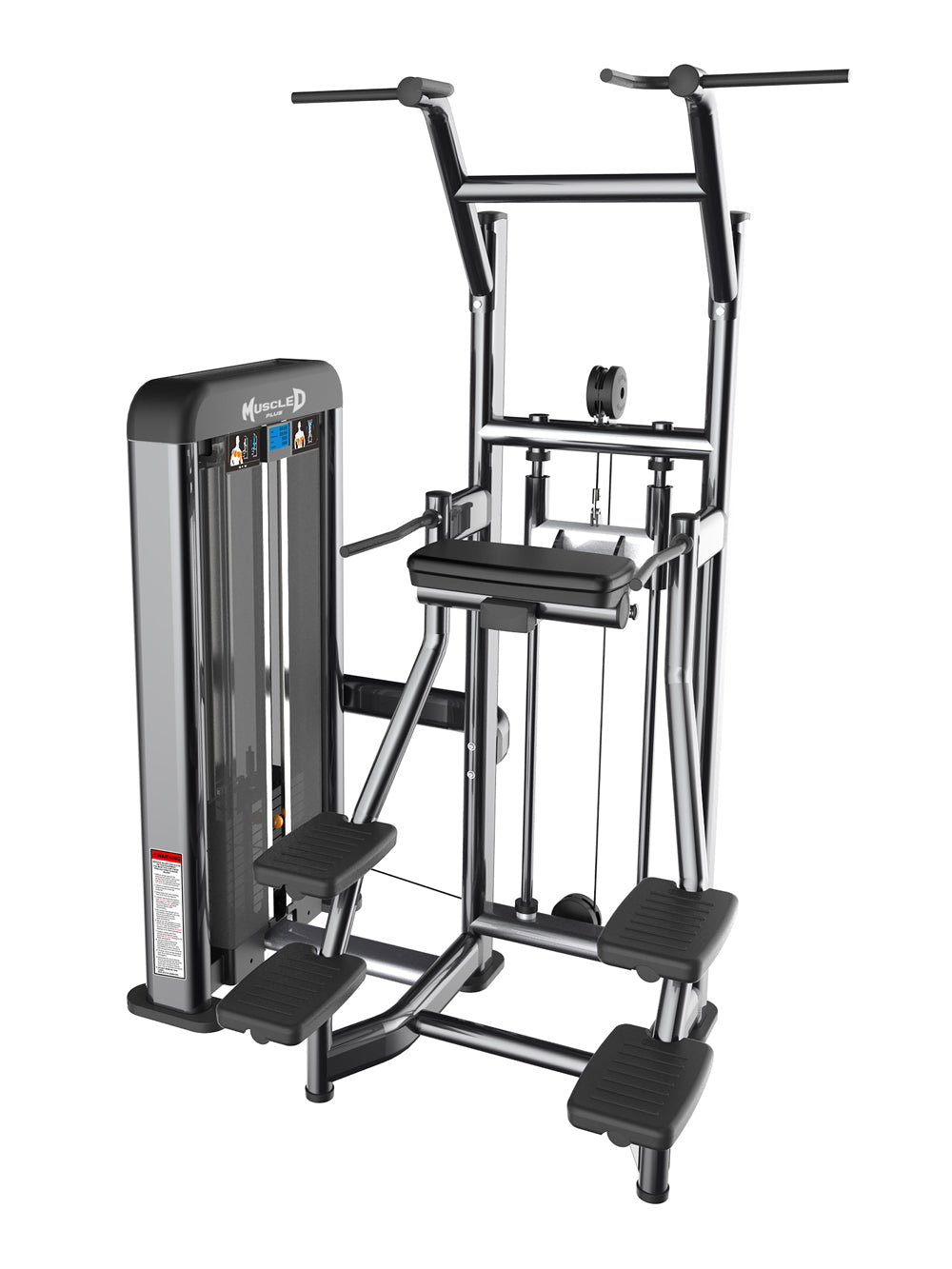 Elite Plus Assisted Chin / Dip - Commercial Adjustable Seated Pin Selectorized Assisted Chin/Dip Triceps Back Workout