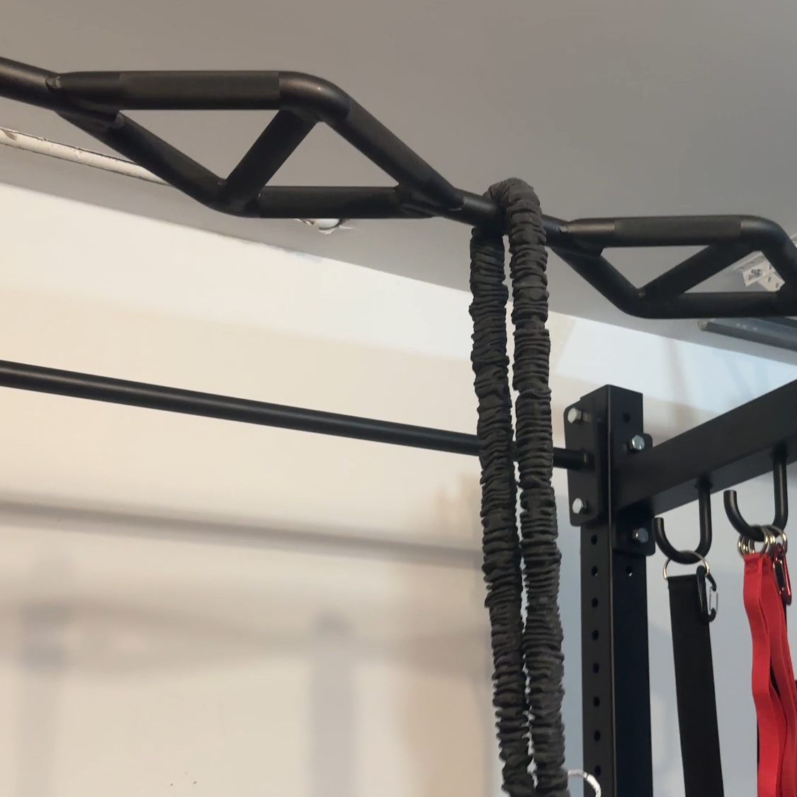 TGrip Commercial Half Rack - 3x3 Steel - Functional Multi-Grip Pull-Up - Bar & Plate Storage - J-Hooks