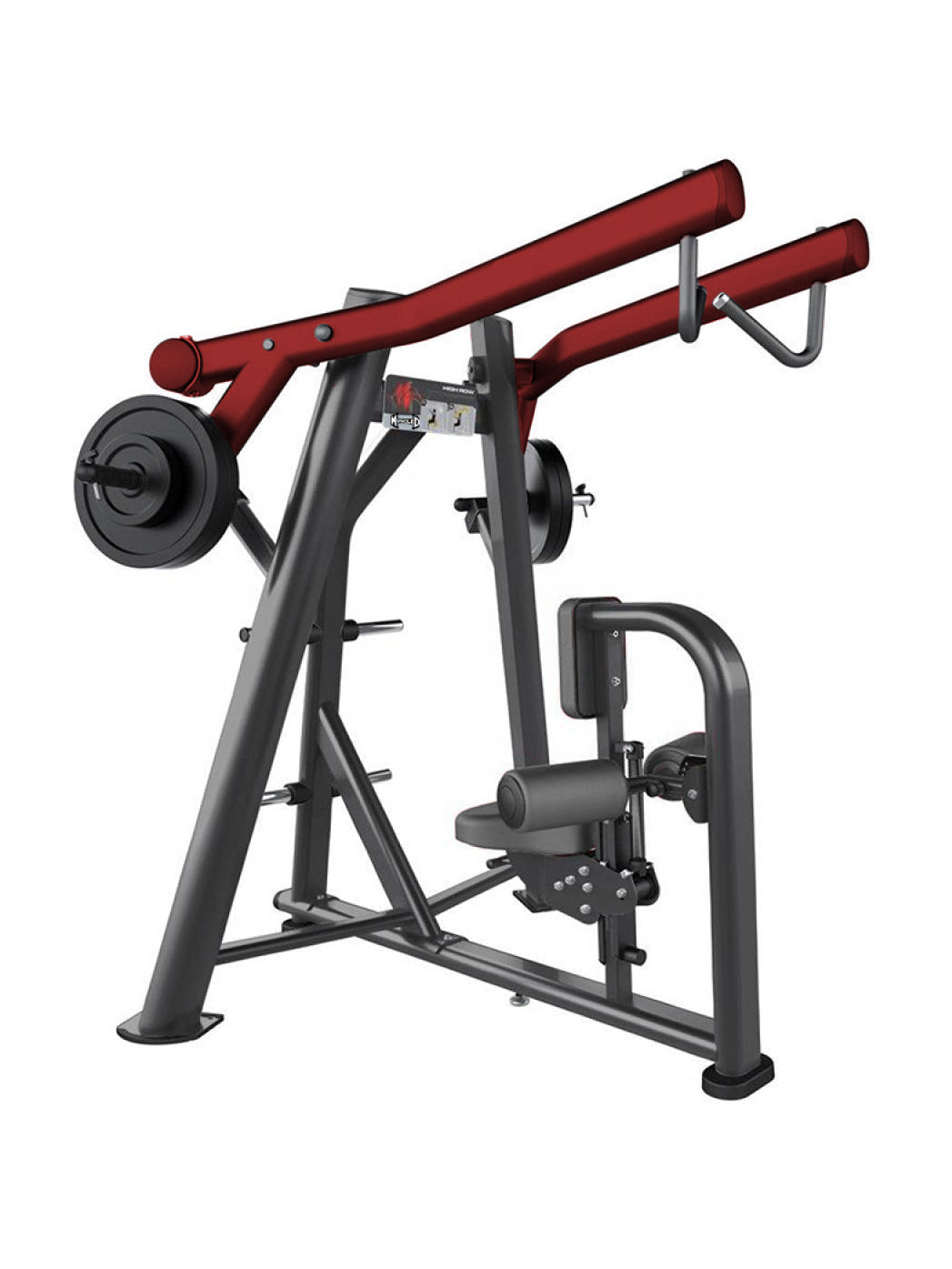 Elite Leverage High Lat Row - Commercial Adjustable Seated Plate Loaded High Lat Row Back Workout