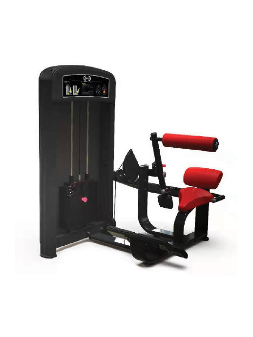 Elite Selectorized Low Back Extension - Commercial Adjustable Seated Pin Selectorized Low Back Extension