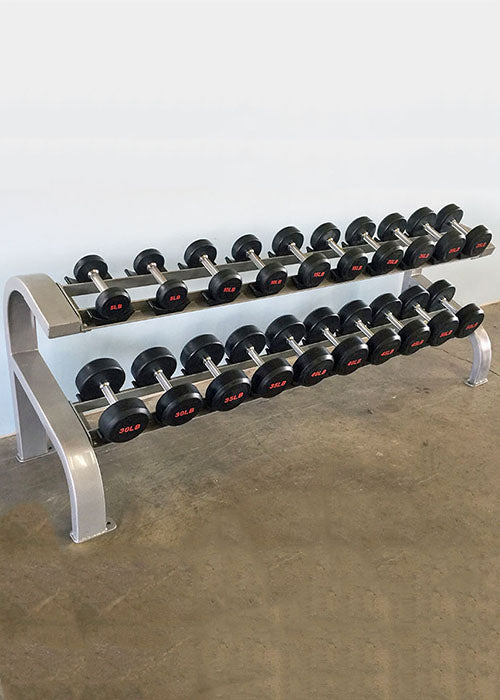 2-Tier Dumbbell Rack - 10 Pairs - Storage - Commercial Grade