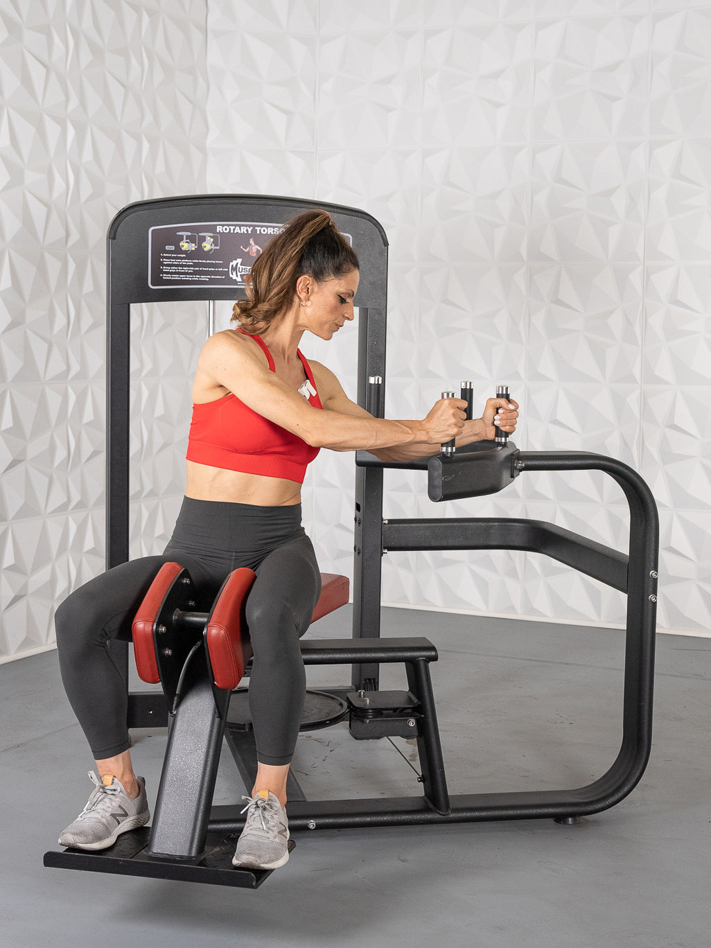 Elite Selectorized Rotary Torso - Commercial Adjustable Seated Pin Selectorized Oblique Trainer Rotary Torso Workout