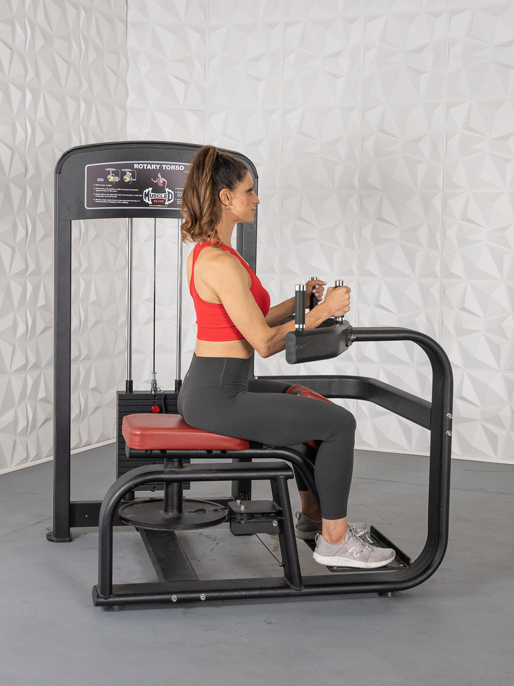 Elite Selectorized Rotary Torso - Commercial Adjustable Seated Pin Selectorized Oblique Trainer Rotary Torso Workout