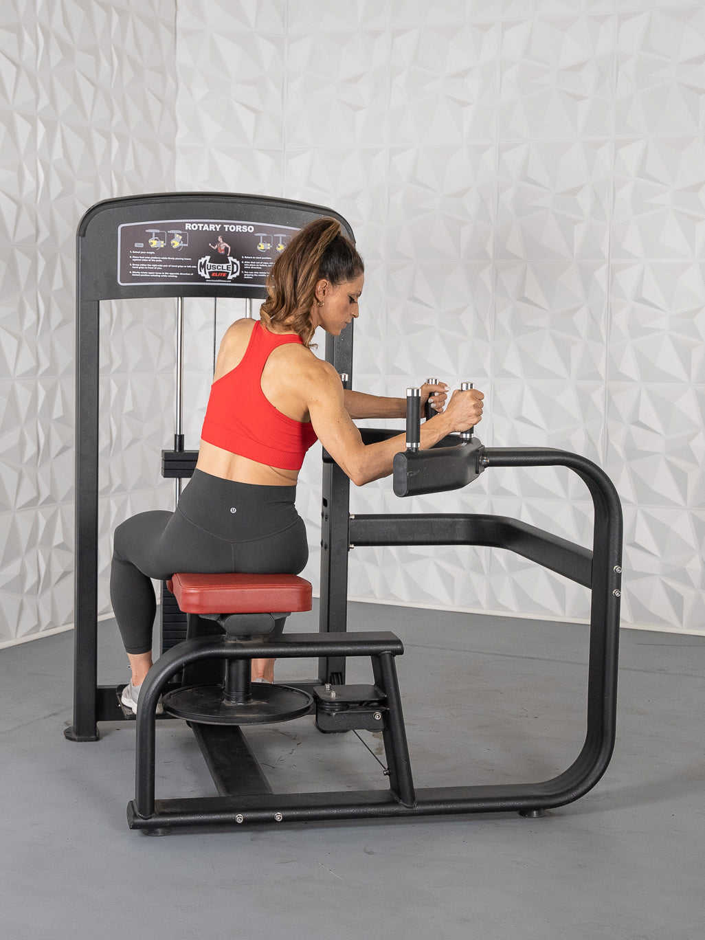 Elite Selectorized Rotary Torso - Commercial Adjustable Seated Pin Selectorized Oblique Trainer Rotary Torso Workout