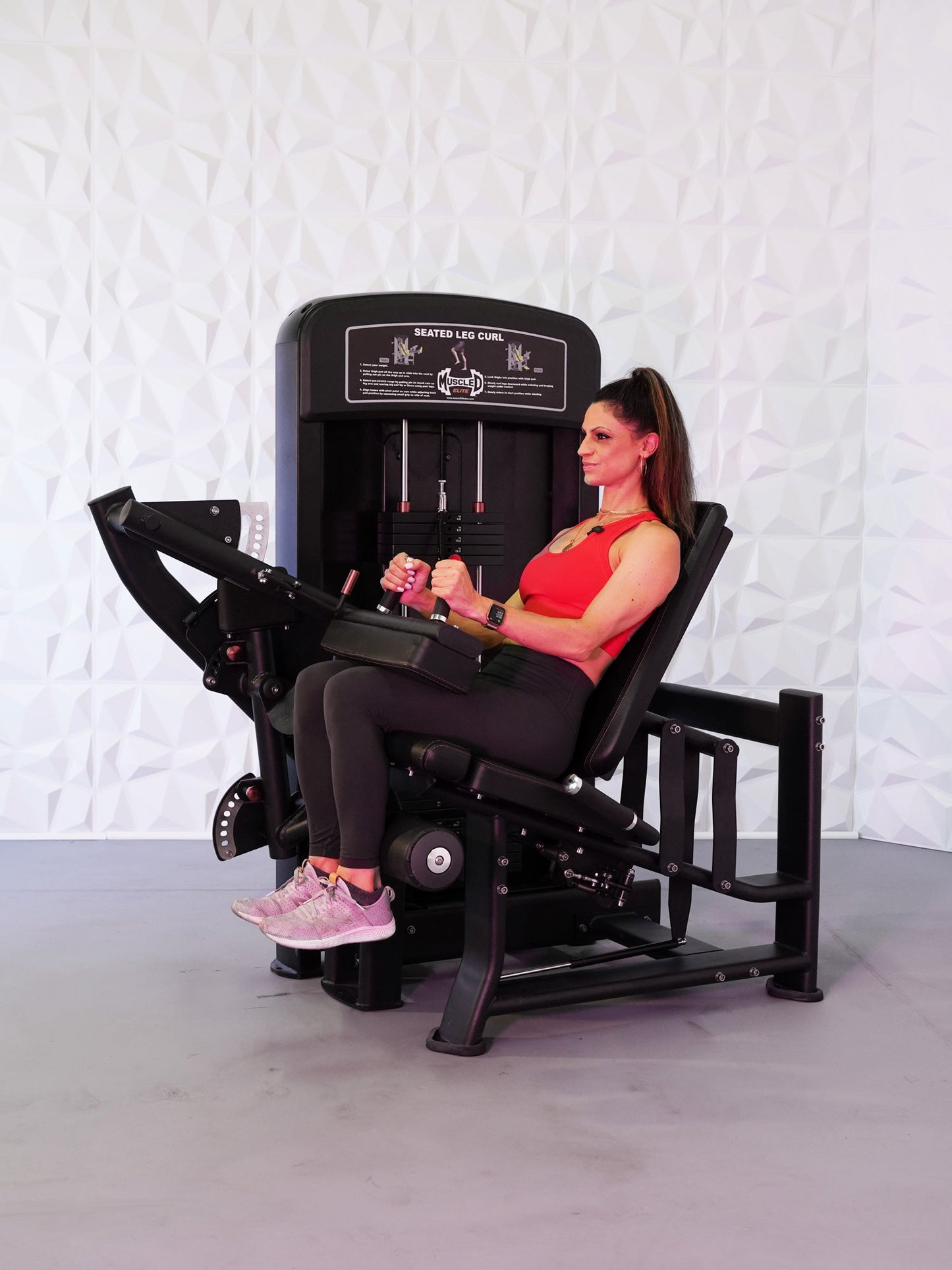 Elite Selectorized Seated Leg Curl - Commercial Adjustable Seated Pin Selectorized Leg Curl