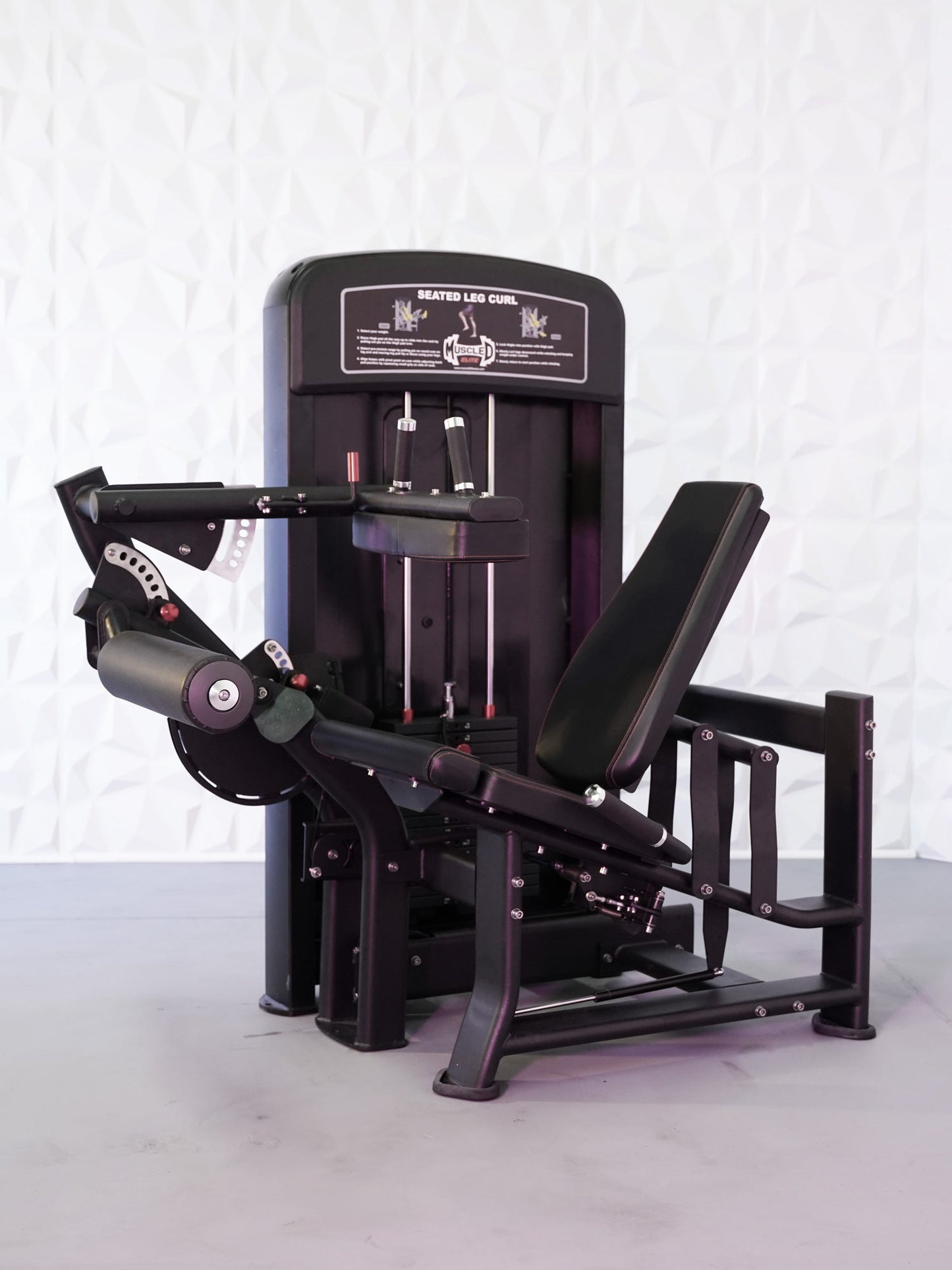 Elite Selectorized Seated Leg Curl - Commercial Adjustable Seated Pin Selectorized Leg Curl