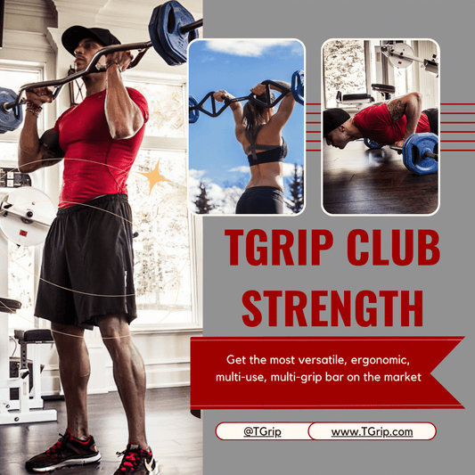 TGrip Club Strength Bar (Black)  - Multi Grip - Functional Training - Football - Swiss - Neutral