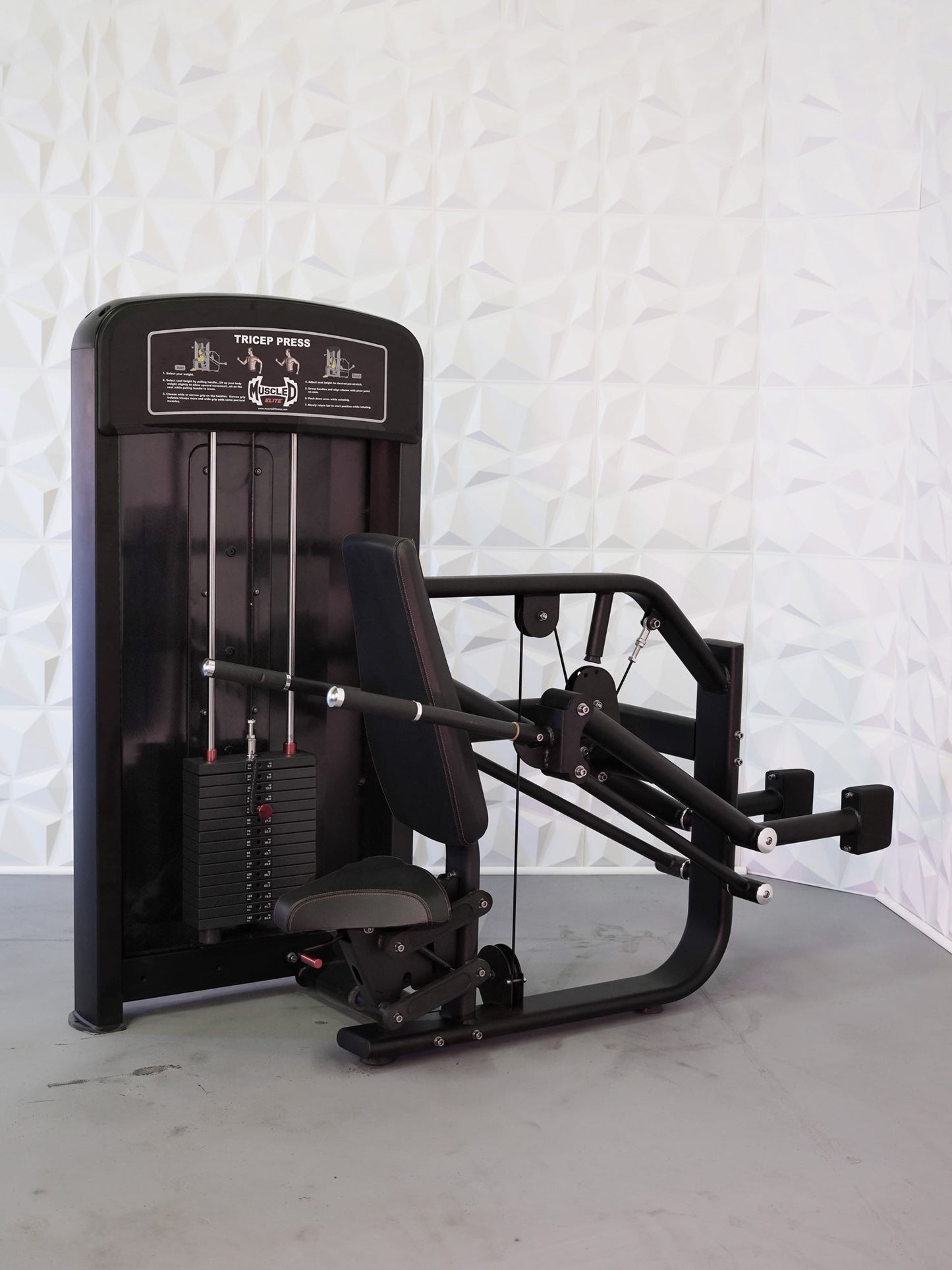 Elite Selectorized Triceps Press - Commercial Adjustable Seated Pin Selectorized Triceps Press Dip Press