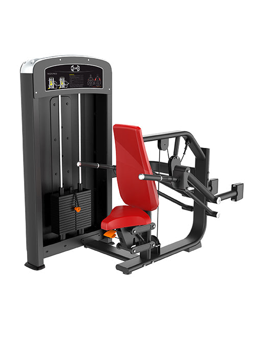Elite Selectorized Triceps Press - Commercial Adjustable Seated Pin Selectorized Triceps Press Dip Press