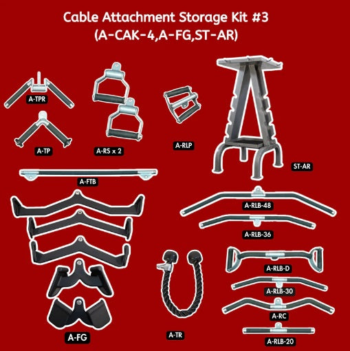 Ultimate Cable Attachment and Storage Kit #3 - Lat Pull Down Attachment Storage Single/Double