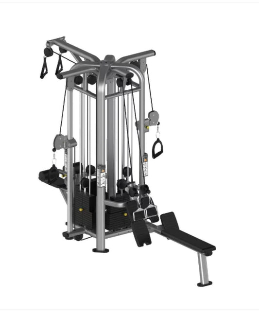 4 Stack Megatron Deluxe Jungle Gym 3 Colors - Commercial-Grade Lat Pull-down, Low Row, Chin-Up, Adjustable Hi/Low Pulleys