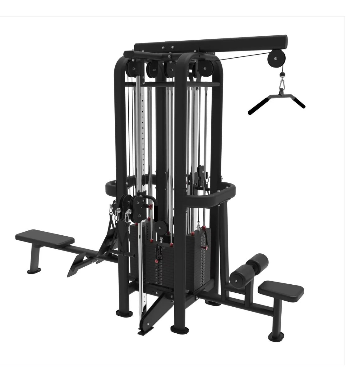 4 Stack Megatron Standard Jungle Gym 2 Colors - Low Row, Lat Pulldown, Single & Double Handle Hi/Low Pulley