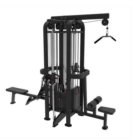 4 Stack Megatron Standard Jungle Gym 2 Colors - Low Row, Lat Pulldown, Single & Double Handle Hi/Low Pulley