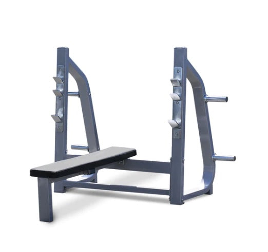 Olympic Flat Bench - 11 Gauge Steel - Commercial Upholstery - Weight Storage Pegs