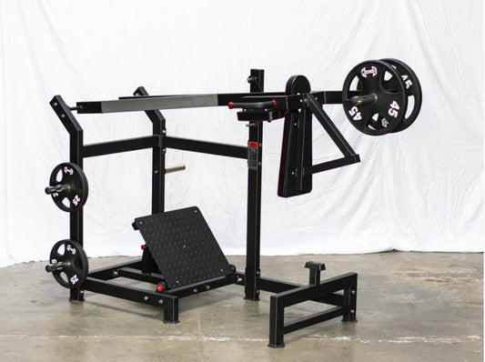 Excel Pendulum Squat - Plate Load Squat Machine - Weight Storage Pegs - Adjustable Foot Plate
