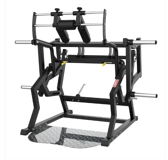 Excel Power Hack Squat - Plate Load Heavy Squat Machine - Weight Storage Pegs - Safety Stop