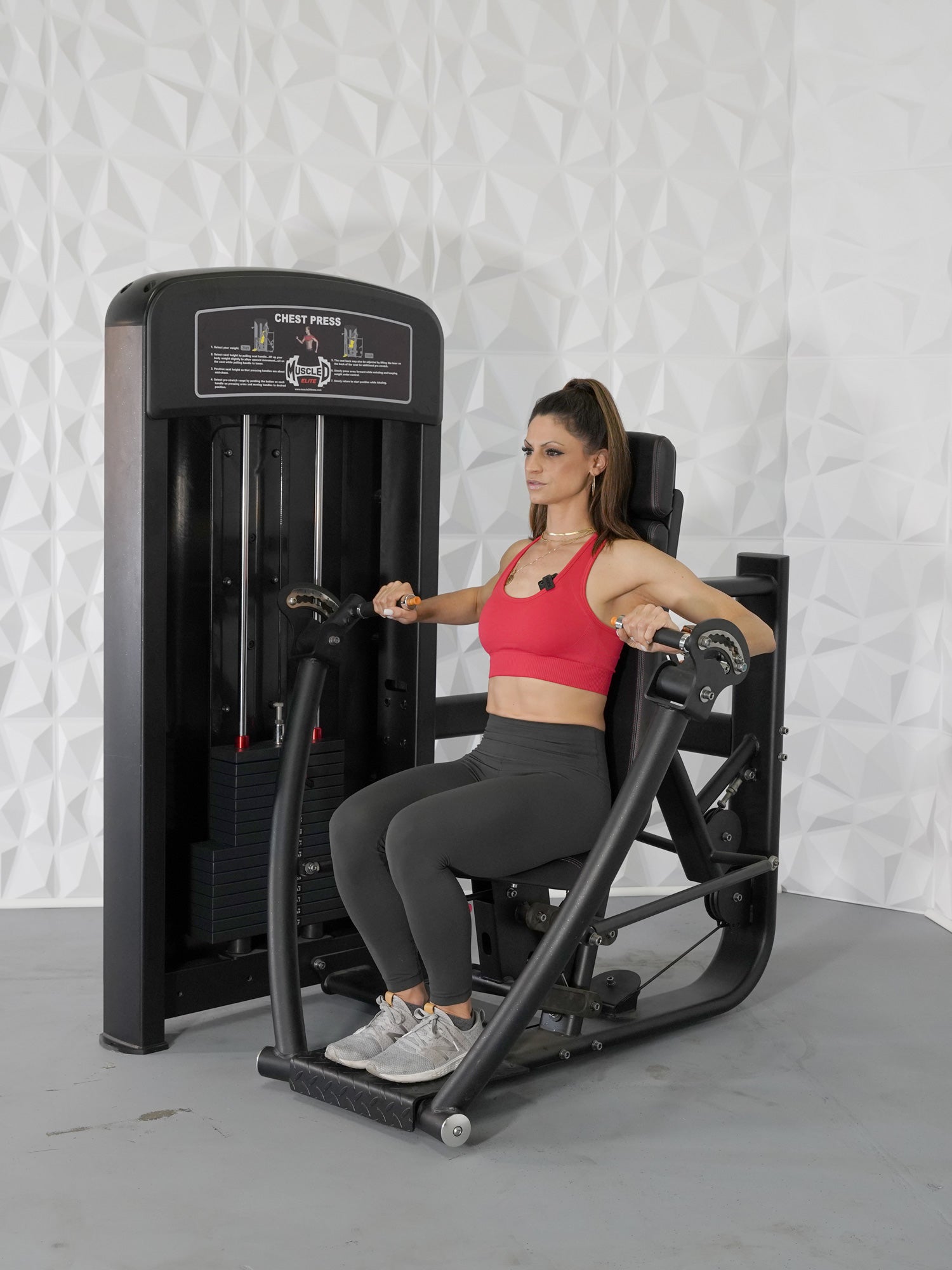 Pin Select Machine Elite Selectorized Chest Press - Commercial Adjustable Seated Pin Sele ...