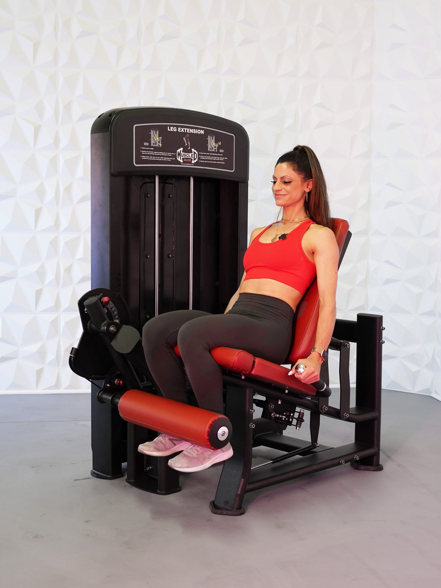 Elite Selectorized Leg Extension - Commercial Adjustable Seated Pin Selectorized Leg Extension Quad Workout