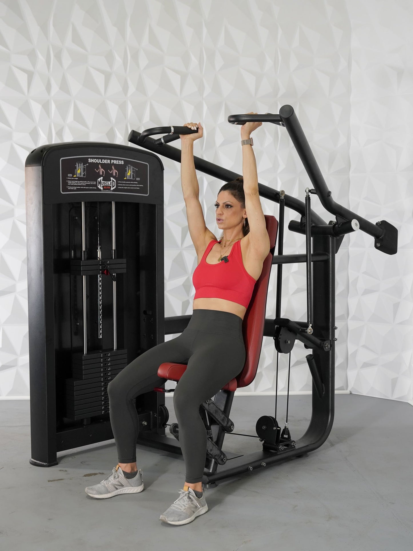 Elite Selectorized Shoulder Press - Commercial Adjustable Seated Pin Selectorized Shoulder Press Traps Shoulder Workout