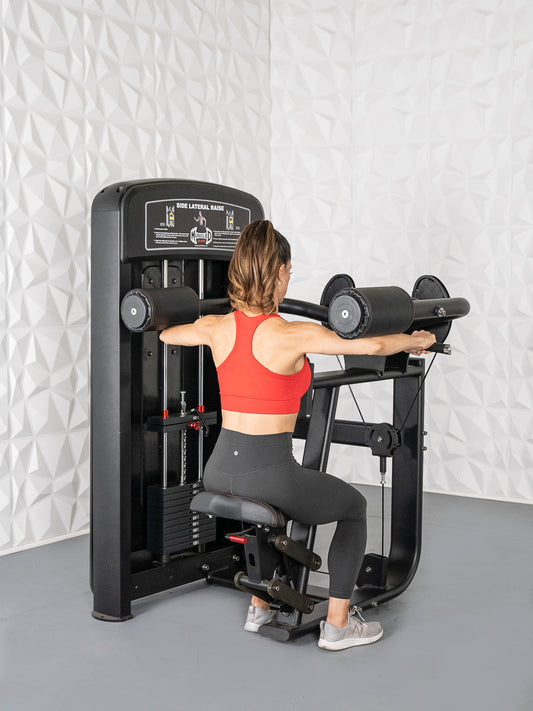 Elite Selectorized Side Lateral Raise - Commercial Adjustable Seated Pin Selectorized Padded Shoulder Workout