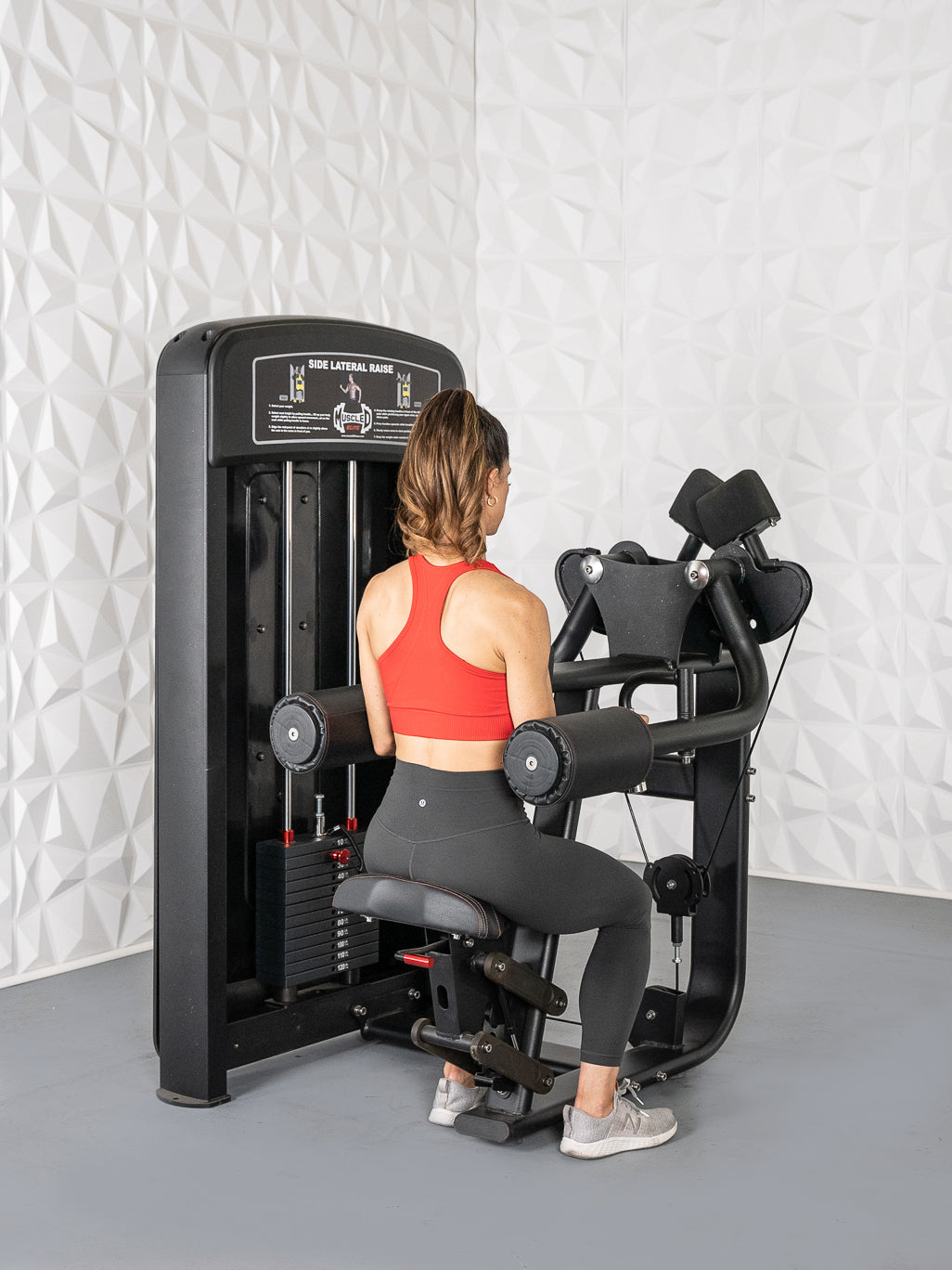 Elite Selectorized Side Lateral Raise - Commercial Adjustable Seated Pin Selectorized Padded Shoulder Workout