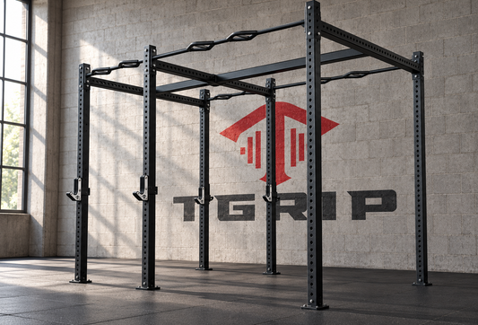 TGrip Commercial 10' Rig - 3x3 Steel - Functional Multi-Grip Pull-Up - Sandwich Style J-Hooks