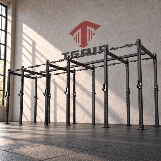 TGrip Commercial 24' Rig - 3x3 Steel - Functional Multi-Grip Pull-Up - Sandwich Style J-Hooks