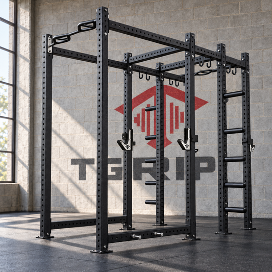 TGrip Commercial Rack and a Half - 3x3 Steel - Functional Multi-Grip Pull-Up - Plate Storage - J-Hooks