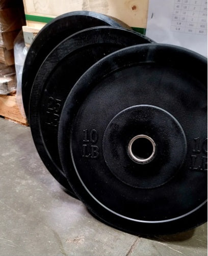 Bumper Plates with Steel Center Hub per Pair  - Virgin Rubber