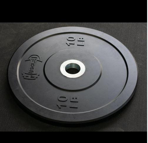 Pro Bumper Training Plates with Center Steel Hub (25,35,45 lb) per Pair - Virgin Rubber