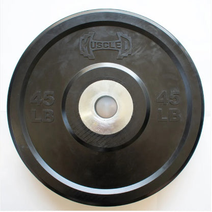 Pro Bumper Training Plates with Center Steel Hub (25,35,45 lb) per Pair - Virgin Rubber