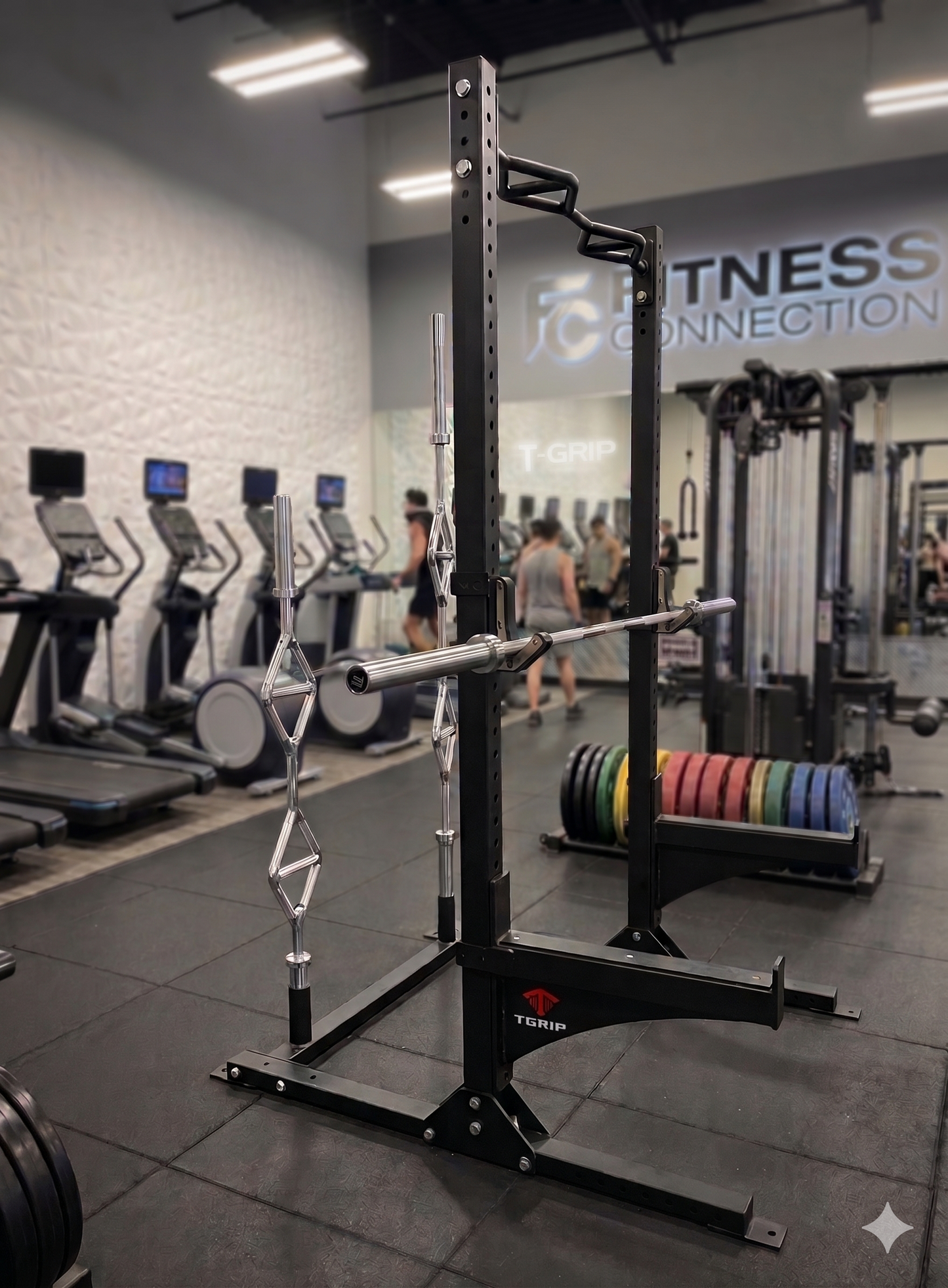 TGrip Commercial Squat Stand - 3x3 Steel - Functional Multi-Grip Pull-Up - Bar & Plate Storage - J-Hooks