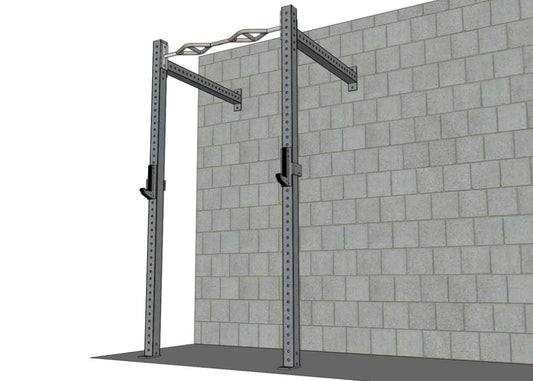 TGrip Commercial 4' Wall Mount Rig - 3x3 Steel - Functional Multi-Grip Pull-Up - Sandwich Style J-Hooks