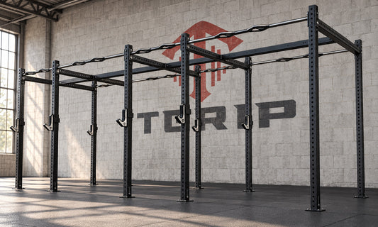 TGrip Commercial 20' Rig - 3x3 Steel - Functional Multi-Grip Pull-Up - Sandwich Style J-Hooks
