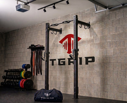 TGrip Commercial 4' Low Profile Wall Mount Rig - 3x3 Steel - Functional Multi-Grip Pull-Up - Sandwich Style J-Hooks